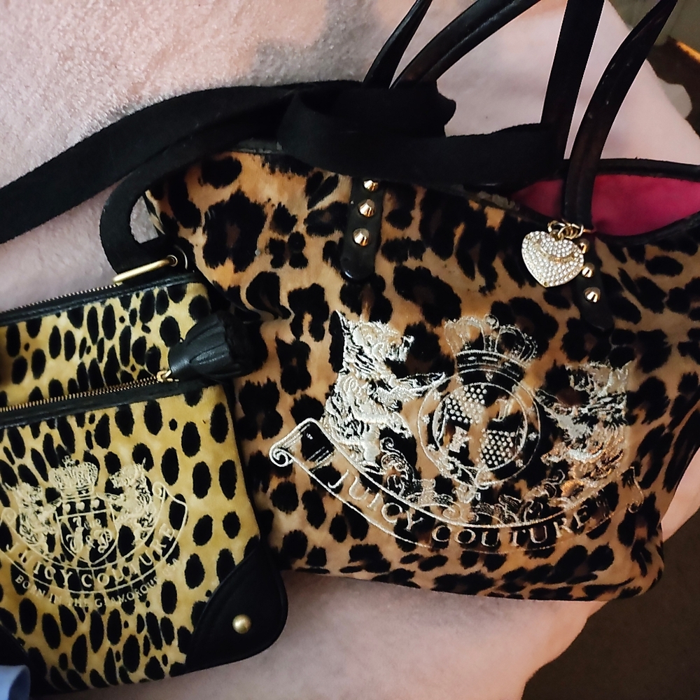 Vintage Juicy Couture leopard tote and crossbody 🛍️🧃💗👑